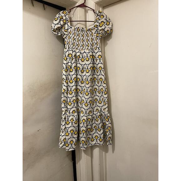 Heera Dresses & Skirts - Retro Floral Puff Sleeve Midi Dress Smocked Boho Size Medium